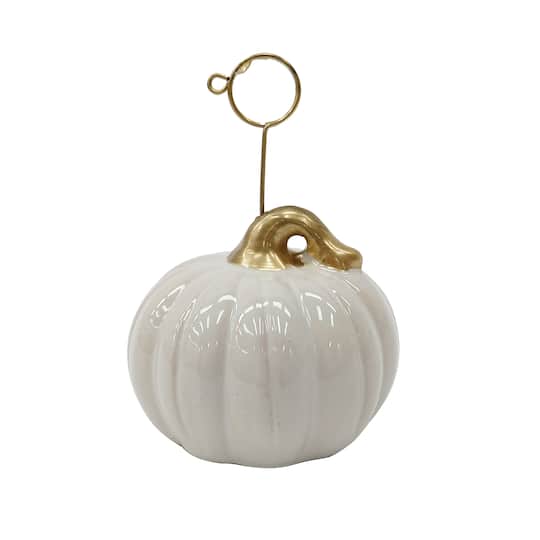 4.5" Ceramic Pumpkin Place Card Holder by Ashland®